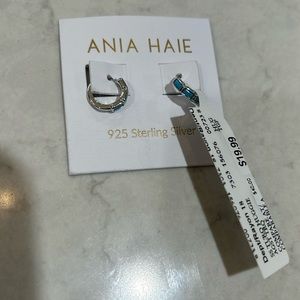 BNWT Ania Haie Sterling Silver Huggie hoops with turoquoise